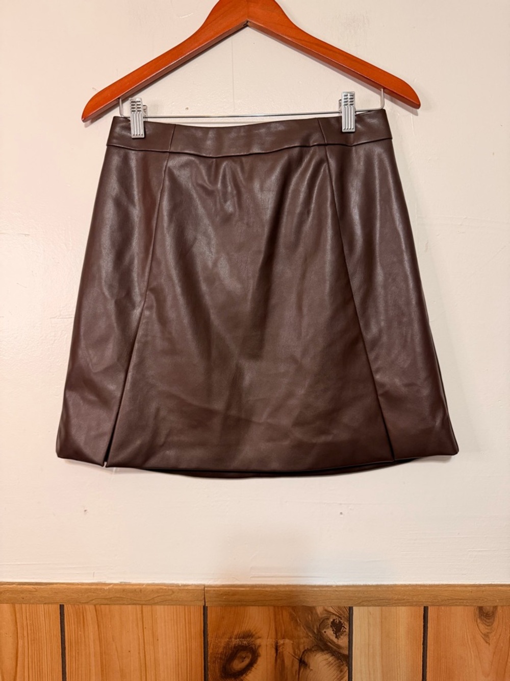 Banana Republic Chocolate Brown Faux Leather Mini Skirt